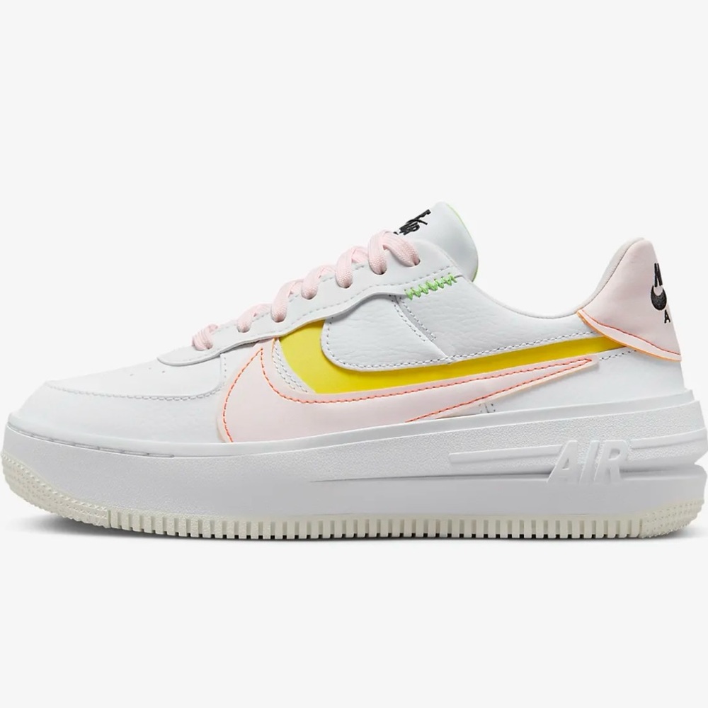 Nike Women's Air Force 1 Shadow White Pink Yellow Size 11 - LIKE NEW